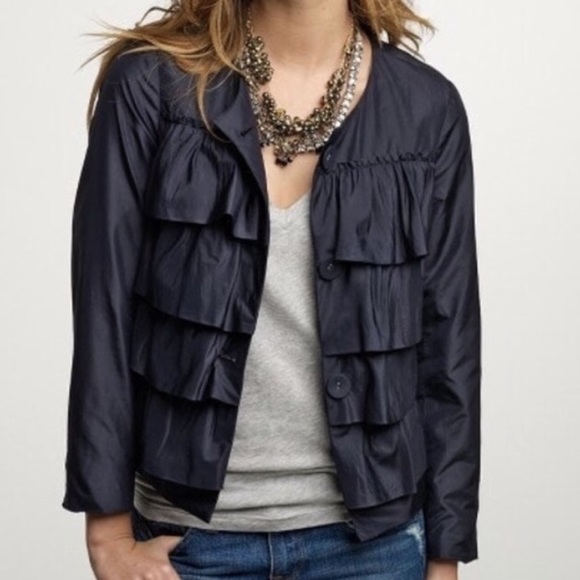 J. Crew Jackets & Blazers - J Crew Jacket. 100% Silk. Navy. Sz 4. Gorgeous!